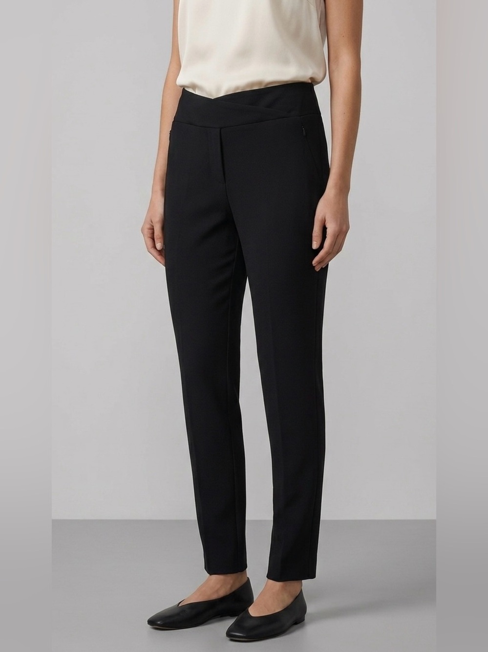 Haute Hippie Black Tailored V-Waist Slim Trousers